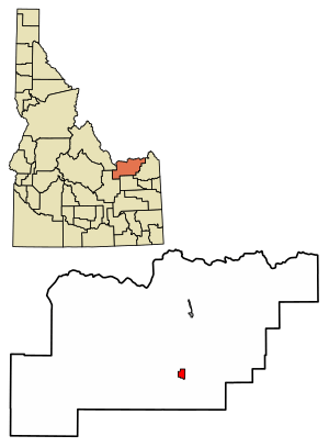 Location of Dubois in Clark County, Idaho.