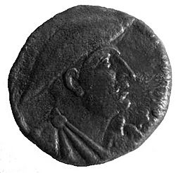 Face of King Gentius on Ancient Illyrian coin