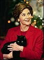 Laura Bush holds India the Cat