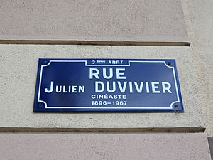 Lyon 3e - Rue Julien Duvivier - Plaque (mars 2019)