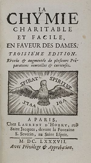 Marie Meurdrac 1687 Chymie Dames title page