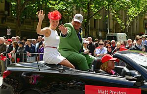 Matt Preston - Alison Saville - 2013 Melbourne Cup Parade (10664415643)