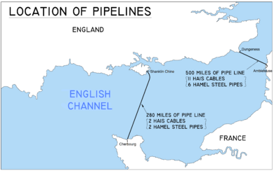 Operation PLUTO Location of Pipelines