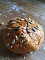 Small home made bread with pumpkin and sunflower seeds
