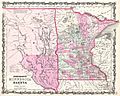 1862 Johnson Map of Minnesota and Dakota - Geographicus - MNDK-johnson-1862