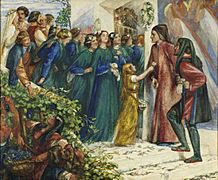Dante Gabriel Rossetti - Beatrice Meeting Dante at a Marriage Feast, Denies Him Her Salutation 02