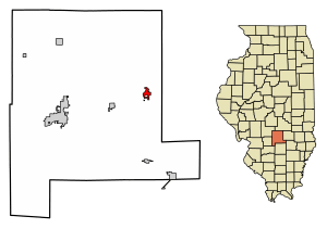 Location of St. Elmo in Fayette County, Illinois.