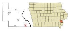 Location of Oakville, Iowa