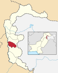 Map of Azad Kashmir with Sudhanoti highlighted