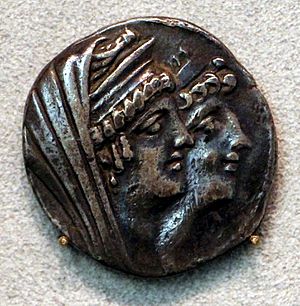 Seleucidi, cleopatra tea e suo figlio antioco VIII, tetradracma, 121-120 ac