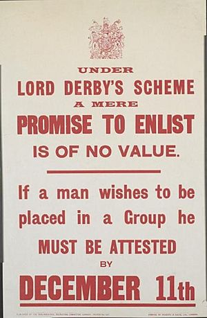 Derby Scheme poster Nov 1915