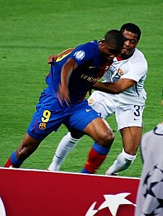 Eto'o and Evra, 2009 UEFA Champions League Final