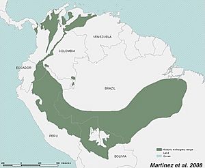 Historic range of big-leaf mahogany in South America