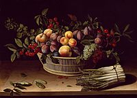 Basket of Fruit with a Bunch of Asparagus, 1630