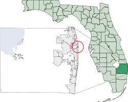 Location of Palm Beach Shores in Palm Beach County, Florida