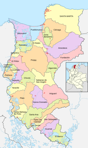 Mapa de Magdalena (político)