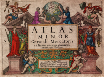Mercator Hondius Atlas Minor of 1607 frontispiece