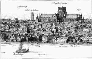Old St. Paul's Cathedral from the Thames - Project Gutenberg eText 16531