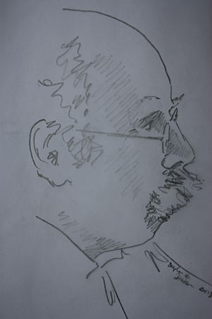 Pencil sketch of William Napier Shaw by Stehen C Dickson.jpg