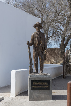 Statue of William Bonney, or "Billy the Kid," in the arts district of little San Elizario, near El Paso, Texas