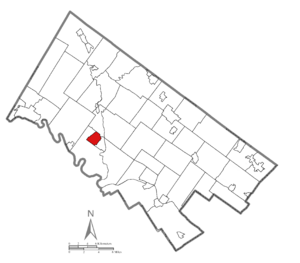 Location of Trappe in Montgomery County, Pennsylvania.