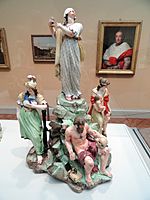 Allegorical Figure Groups of the Arts and Virtues, 1 of 2, 18th century, Buen Retiro Porcelain Factory, Spain - Art Institute of Chicago - DSC09466