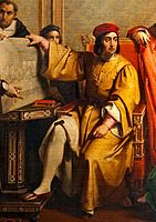 Dettaglio di Ludovico il Moro nel dipinto di Francesco Podesti