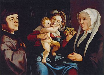 Jan van Scorel - Madonna of the Daffodils with the Child and Donors - WGA21080