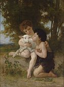 Les Enfants à L'Agneau by William Adolphe Bouguereau