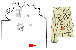 Location of Fort Deposit in Lowndes County, Alabama.