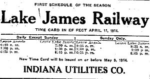 Railway schedule from Fort Wayne Journal-Gazette April 13 1914 page 14