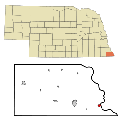 Location of Rulo within Richardson County and Nebraska