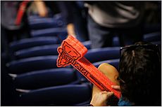 Atlanta Braves fan with tomahawk