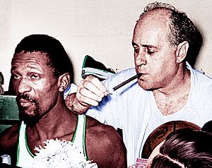 Bill Russell and Red Auerbach 1966 Champions