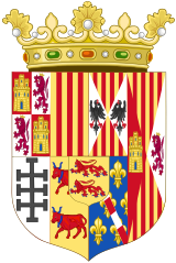 Coat of Arms of Germanie of Foix after her second marriage