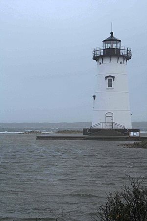Edgartown Harbor Light - Hurricane Sandy - 29 October 2012