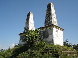 Front view of obelisks