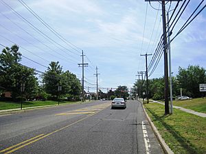 Along eastbound Asbury Avenue (CR 16) approaching Green Grove Road