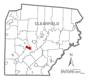 Location of Lumber City in Clearfield County