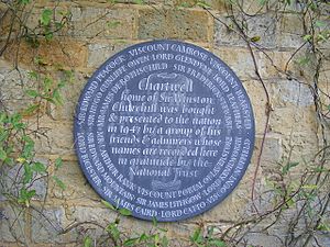 Plaque on wall at Chartwell - geograph.org.uk - 1421613