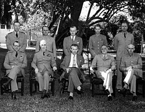 Top officials of the National Military Establishment meet with Forrestal