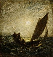 Albert Pinkham Ryder - With Sloping Mast and Dipping Prow - 1929.6.102 - Smithsonian American Art Museum