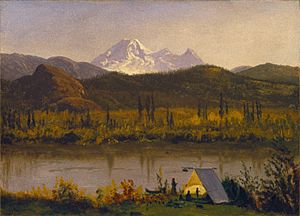 Brooklyn Museum - Mt. Baker, Washington, From the Frazier River - Albert Bierstadt - overall