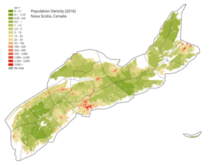 Canada Nova Scotia Density 2016