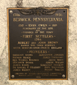 Founders of Berwick PA plaque