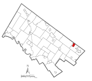 Location of Hatboro in Montgomery County, Pennsylvania.