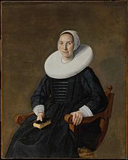 Jan Hals - portrait of a seated woman holding a book