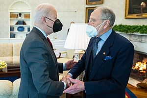 Joe Biden and Chuck Grassley Shaking Hands February 2, 2022