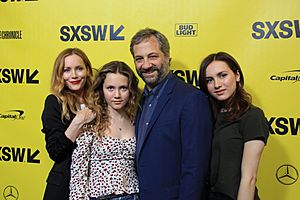 Leslie Mann, Iris Apatow, Maude Apatow and Judd Apatow at SXSW Red Carpet premiere of BLOCKERS (39852920695)