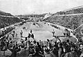 Louis entering Kallimarmaron at the 1896 Athens Olympics